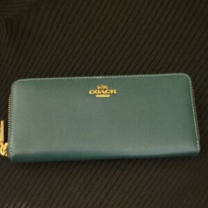 Coach Turquoise Zip-Around Wallet